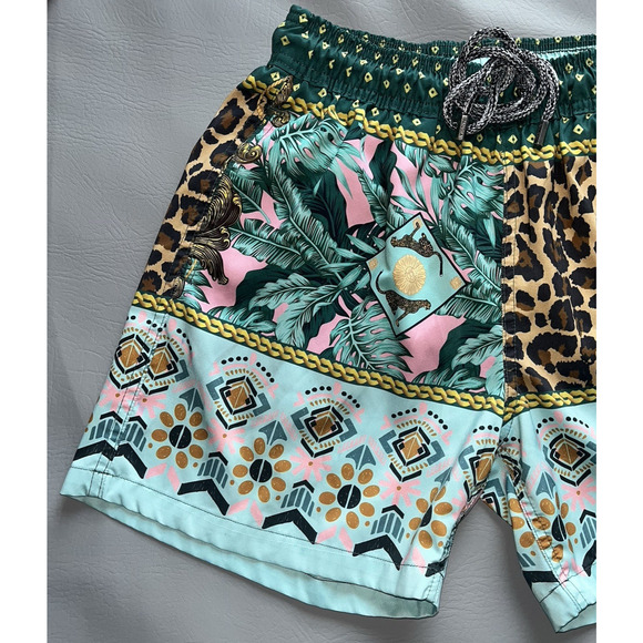 Pangea X Funboy | Medium Swim Trunks | Eclectic | Geometric Animal Print | Lined - Picture 3 of 10